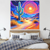Desert Sunset Glow Canvas Afdruk (Insitu (Slaapkamer))