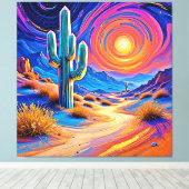 Desert Sunset Glow Canvas Afdruk (Insitu (Houten vloer))