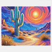 Desert Sunset Glow Fleece Deken (Voorkant (Horizontaal))