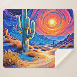 Desert Sunset Glow Sherpa Deken