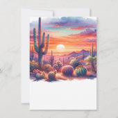 Desert Sunset Glow Waterverf Zuidwest Dank u Kaart (Achterkant)