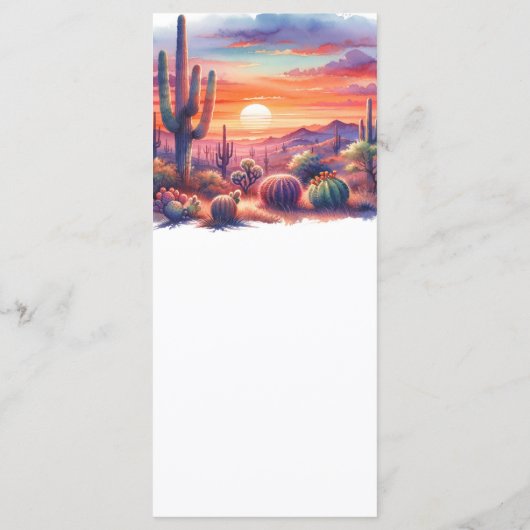 Desert Sunset Glow Waterverf Zuidwest Menu (Achterkant)