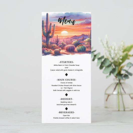 Desert Sunset Glow Waterverf Zuidwest Menu (Staand voorkant)