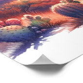 Desert Sunset Glow Waterverf Zuidwest Poster (Hoek)