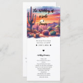 Desert Sunset Glow Waterverf Zuidwest Programma Programmakaart (Voorkant / Achterkant)