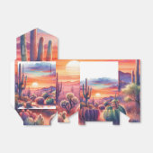 Desert Sunset Glow Waterverf Zuidwestelijke bruilo Bedankdoosjes (Uitgevouwen)