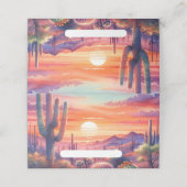 Desert Sunset Glow Waterverf Zuidwestelijke bruilo Plaatskaartje (Buitenkant ongevouwen)