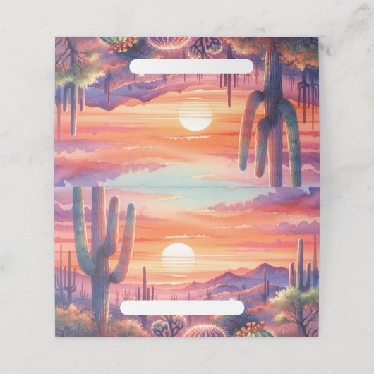 Desert Sunset Glow Waterverf Zuidwestelijke bruilo Plaatskaartje (Buitenkant ongevouwen)