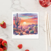 Desert Sunset Glow Waterverf Zuidwestelijke bruilo Servet (Insitu)