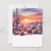 Desert Sunset Glow Waterverf Zuidwestelijke RSVP Kaart (Achterkant)