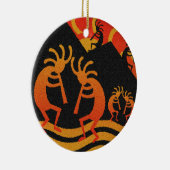 Desert Sunset Kokopelli Southwest Keramisch Ornament (Rechts)