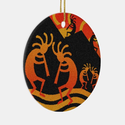 Desert Sunset Kokopelli Southwest Keramisch Ornament (Rechts)