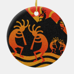 Desert Sunset Kokopelli Southwest Keramisch Ornament