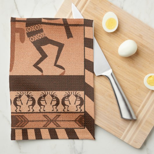 Desert Sunset Kokopelli Southwest Theedoek (Quarter Fold)