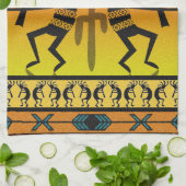 Desert Sunset Kokopelli Southwest Theedoek (Gevouwen)