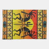 Desert Sunset Kokopelli Southwest Theedoek (Horizontaal)