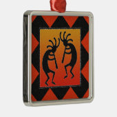 Desert Sunset Kokopelli - Zuidoost-kerstboom Metalen Ornament (Rechts)