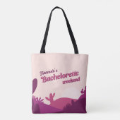 Desert Sunset Pinks Bachelorette Weekend Canvas ta Tote Bag (Achterkant)