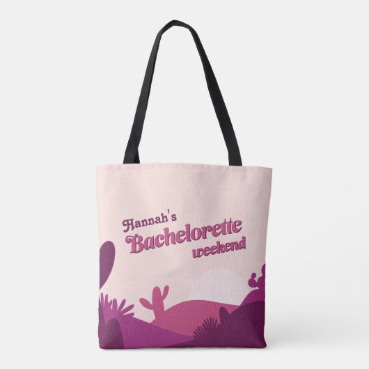 Desert Sunset Pinks Bachelorette Weekend Canvas ta Tote Bag (Achterkant)