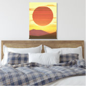 Desert Sunset Roest Sinaasappel en Bruin Canvas Afdruk (Insitu (Slaapkamer))