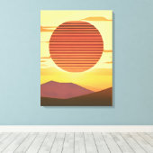 Desert Sunset Roest Sinaasappel en Bruin Canvas Afdruk (Insitu (Houten vloer))