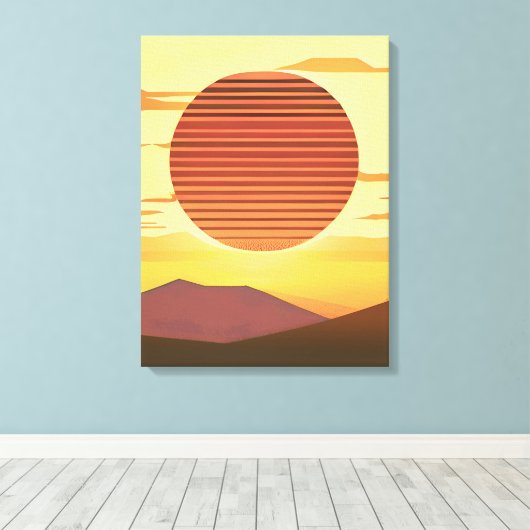Desert Sunset Roest Sinaasappel en Bruin Canvas Afdruk (Insitu (Houten vloer))