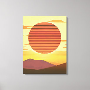 Desert Sunset Roest Sinaasappel en Bruin Canvas Afdruk