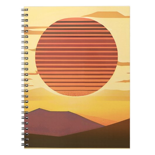 Desert Sunset Roest Sinaasappel en Bruin Notitieboek (Voorkant)