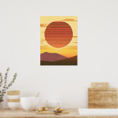 Desert Sunset Roest Sinaasappel en Bruin Poster (Keuken)