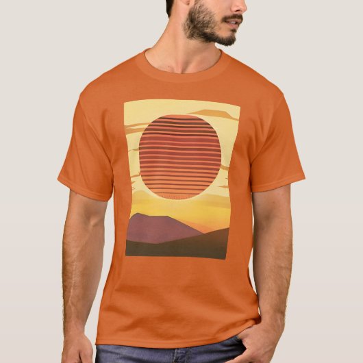 Desert Sunset Roest Sinaasappel en Bruin T-shirt (Voorkant)