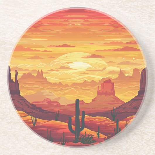 Desert Sunset Sandstone Onderzetter (Voorkant)