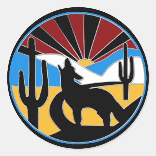 Desert Sunset Sticker (Voorkant)