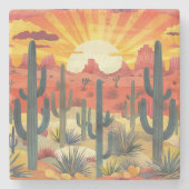 Desert Sunset Stone Onderzetter (Voorkant)