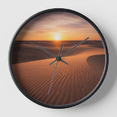 Desert Sunset Wall Clock – Warm Natuur Design (Voorkant)
