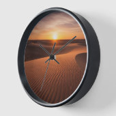 Desert Sunset Wall Clock – Warm Natuur Design (Hoek)