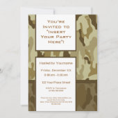 Desert Tan Militaire Camouflage Partij Kaart (Voorkant)