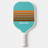 Desert Teal Across Striping with Name Pickleball Paddle (Voorkant)