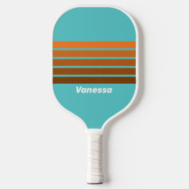 Desert Teal Across Striping with Name Pickleball Paddle
