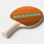 Desert Teal Bold Stripes with Name Tafeltennisbatje (Voorkant Gekanteld)