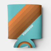 Desert Teal Stripes with Name Blikjeskoeler (Achterkant)