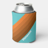 Desert Teal Stripes with Name Blikjeskoeler (Blikje Achterkant)