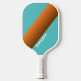 Desert Teal Stripes with Name Pickleball Paddle