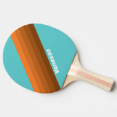 Desert Teal Stripes with Name Tafeltennisbatje (Zijkant)