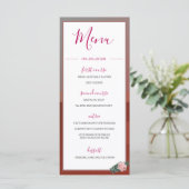 Desert Teepee Boho Rustic Floral Pink Monogram Menu (Staand voorkant)