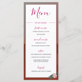Desert Teepee Boho Rustic Floral Pink Monogram Menu