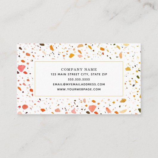 Desert Terrazzo Pattern Professional Feminine Visitekaartje (Achterkant)