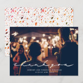 Desert Terrazzo trouwfoto Bedankkaart (Voorkant / Achterkant)