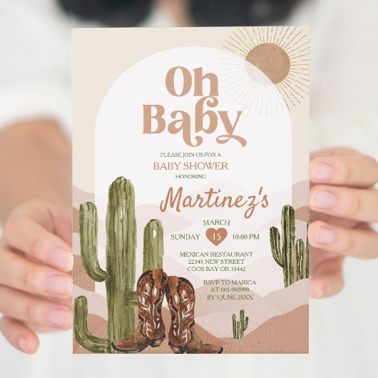 Desert Texas baby shower zuidwestelijke cactus Kaart