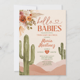Desert Texas Twin baby shower zuidwestelijke cactu Kaart