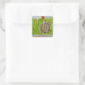 Desert Tortoise Favor Tags Vierkante Sticker (Tas)